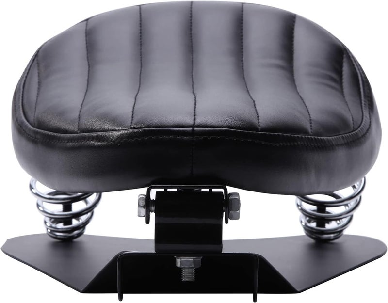 DREAMIZER Motorcycle Seat Cushion Driver Solo Seats with Spring Bracket PU Leather Compatible with Harley Honda Yamaha Kawasaki Sportster Iron 883 1200 Chopper Bobber Cafe Racer - Image 3